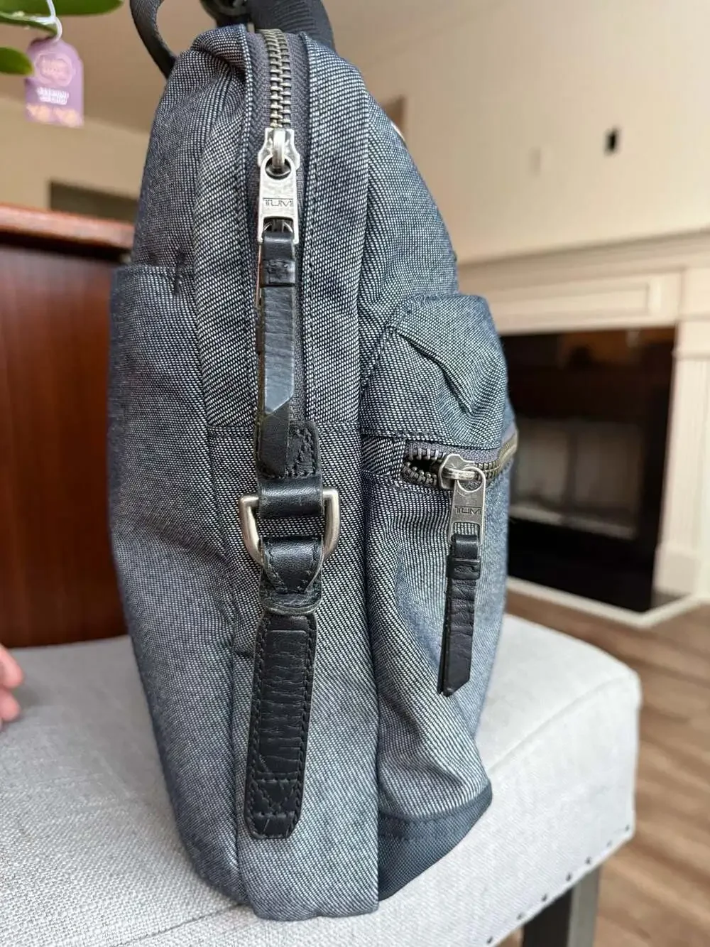 Tumi Alpha Bravo Slim Briefcase in Charcoal Grey Ballistic Nylon